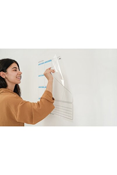 TutturX Mavi Haftalık Planlayıcı Kalem Hediyeli Statik Akıllı Kağıt Tahta