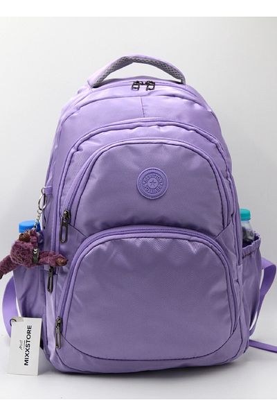 Bevitton Crinkle Water Resistant Fabric Unisex Purple Color School Backpack and Travel Bag / 2100