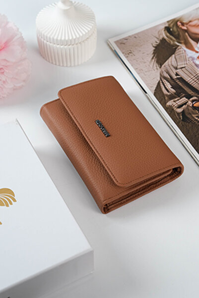 ESGUARE محفظة نسائية أنيقة مصنوعة من الجلد الطبيعي بنسبة 100%