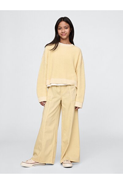 GAP Kız Çocuk Sarı UltraSoft Baggy Twill Pantolon