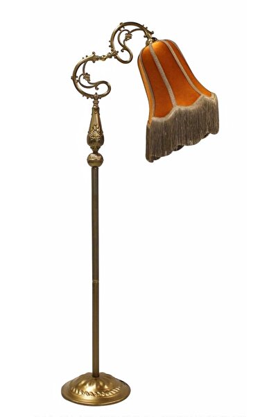 hediye ESTERHOMEDECOR Metal ayaklı püsküllü kadife lambader 1.70cm