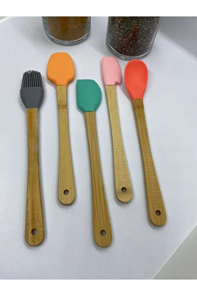 ViZKA Colorful Silicone Spatula Set, 5 Piece Heat Resistant Kitchen Set