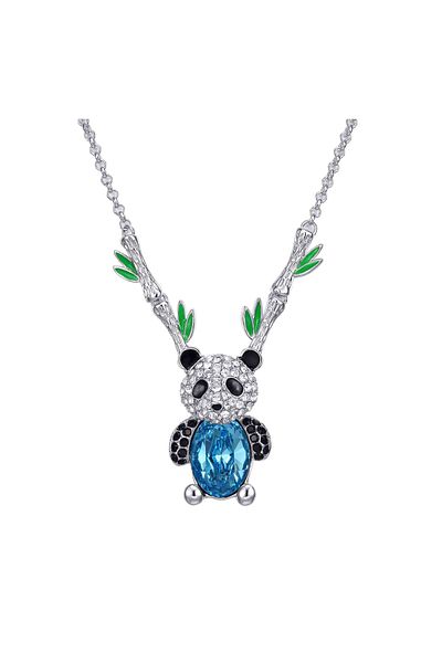 Monemel Special Design Panda Necklace with Crystal Stone (Gold Plated)