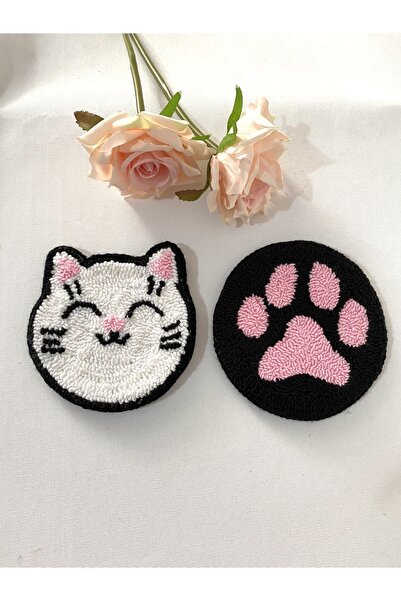 TALKING DREAMS Cat and paw punch 2-piece coaster set
