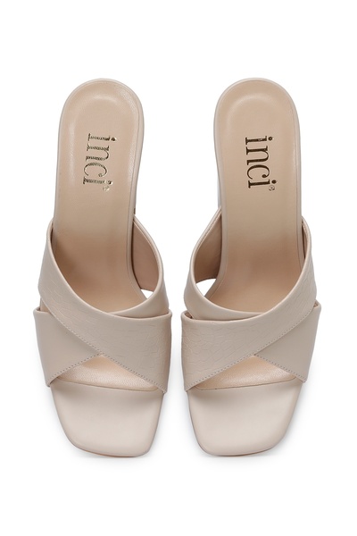 İnci Pearl Berthe.K 3Fx Nude Women's Heeled Slippers