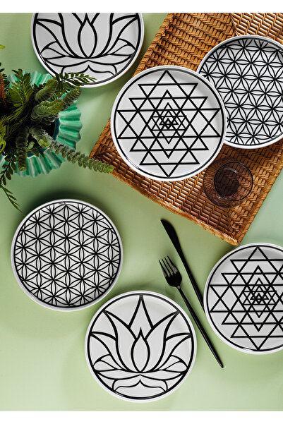 Oziy Home طقم أطباق تقديم كيك سريوتوس المكون من 6 قطع من الكيك القابل للتقديم...