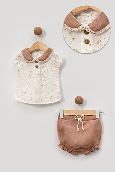 NORAMİNİMA Floral Print Blouse and Shorts Set