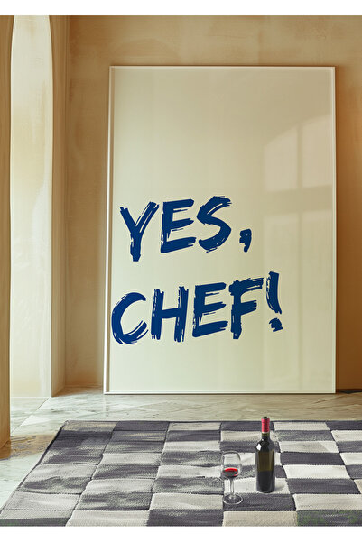 DES VU PRINT Yes Chef, Mutfak Pinterest Temalı Çerçevesiz Poster