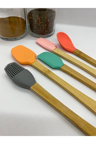 ViZKA Colorful Silicone Spatula Set, 5 Piece Heat Resistant Kitchen Set