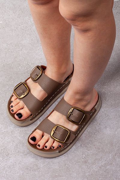 Melek Tuna Unisex Παντόφλες με μαλακή σόλα με διπλή πόρπη, εξαιρετικά άνετες παντόφλες Unisex