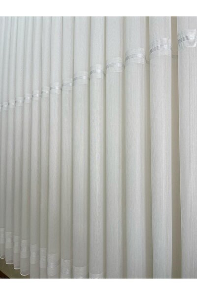 beatiful Oscar Gümüş Bambu Zemin 1/3 Sık Pileli Tül Perde Her Odaya Uygun Ütü...