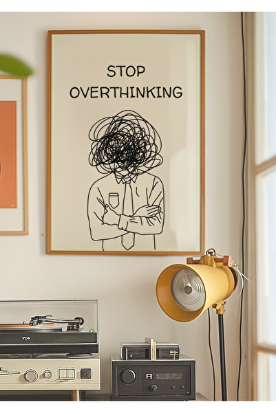 DES VU PRINT Stop Overthinking, Pinterest Temalı Çerçevesiz Poster