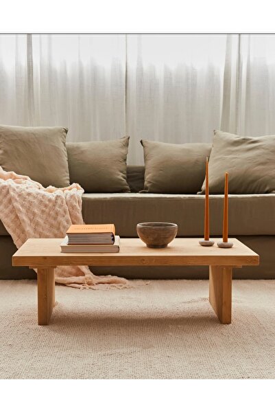 CESMİN Cesmin Ahşap Masif Panelden Orta Sehpa Bohem, Zarif Ve Modern Tasarım