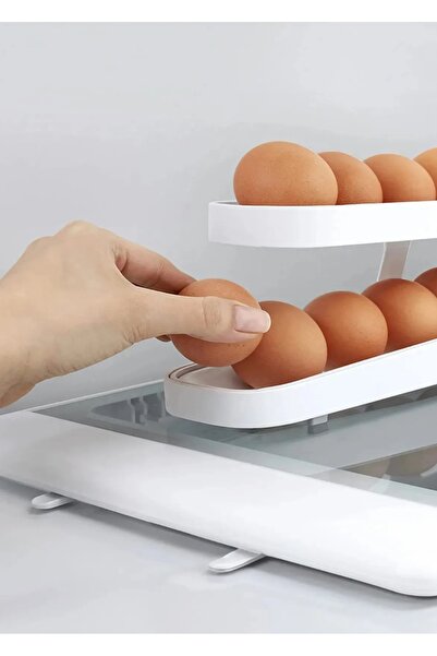 Home وعاء بيض أوتوماتيكي منظم للبيض مكون من طبقتين