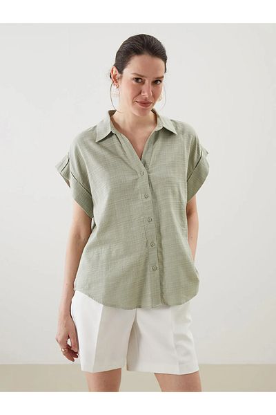 LC Waikiki Lcwaikiki Classic Green Loose Fit Women's Shirt