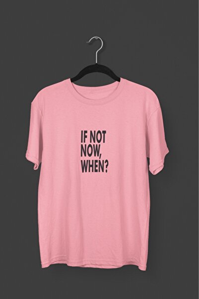 Butik ذكر/أنثى، إذا لم يكن الآن، متى؟ تي شيرت أسود برقبة دائرية وأكمام قصيرة ...