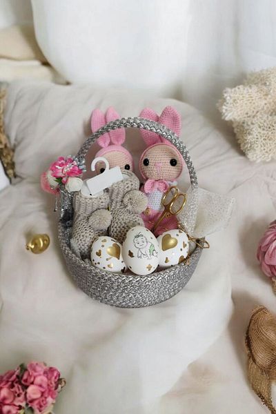RH GALAXİ TEKSTİL Handmade Gray Decorative Wicker Basket Multi-Purpose |   Gift & Decoration Basket |   Suitable for Special Occasions