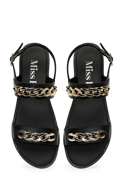 Miss F DS22021 3FX Black Women's Flat Sandals