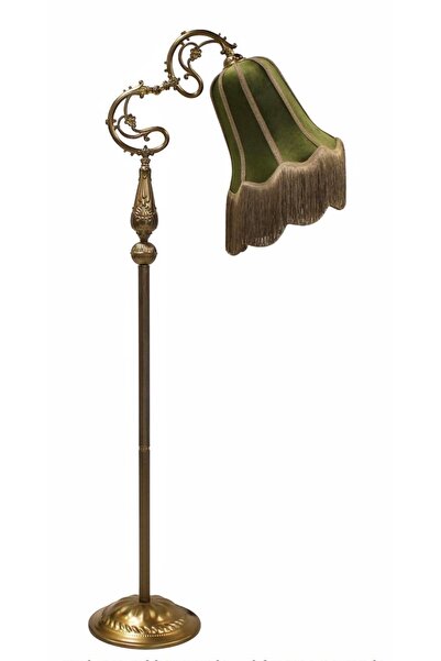 hediye ESTERHOMEDECOR Metal ayaklı püsküllü kadife lambader 1.70cm