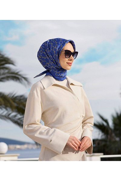 Belli Κασκόλ καθαρό μεταξωτό 4109D02 (Twill Silk) -0531 90 x 90 Μπλε