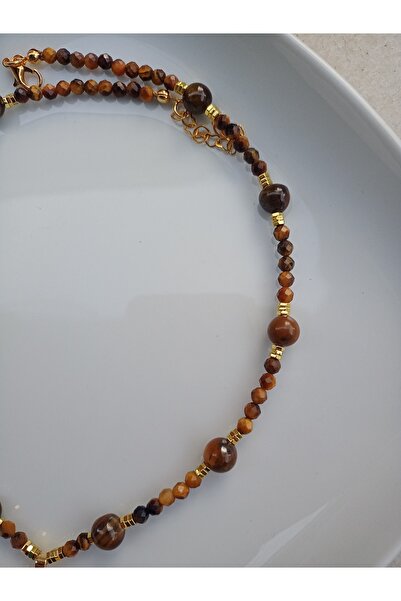 Mudita Tasarım 4 mm faset kesim gerçek Kaplangözü arılı kolye