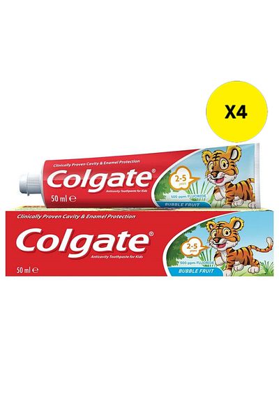 Colgate X4 - COLGATE CHILDREN'S TOOTHPASTE 50ML BUBBLE FRUIT 2-5 YEARS