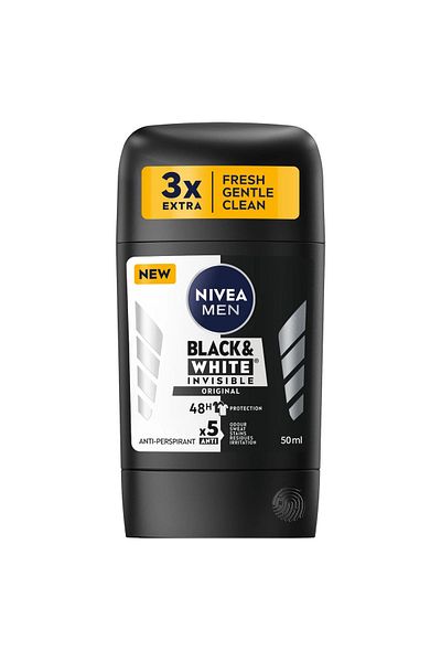 NIVEA ANTIPERSPIRANT STICK 50ML MEN INVISIBLE BLACK WHITE ORIGINAL