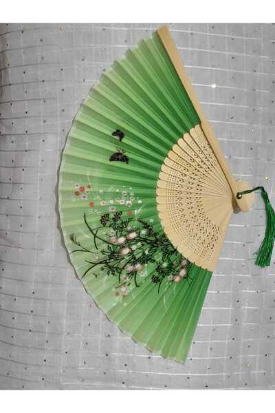 aysa stil Ahşap desenli yüksek kaliteli Japon bambu yelpazesi