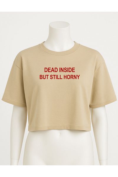 Elvellon Dead Inside But Still Horny Ειδικού Σχεδιασμού Oversize Crop Top Bustier