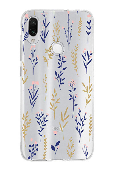 moonset Xiaomi Redmi Note 7 Uyumlu Çiçekler Tasarımlı Baskılı Şeffaf Telefon ...