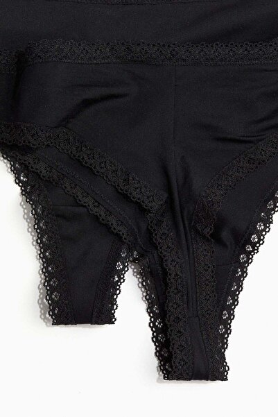 H&M 3-pack lace-trimmed Brazilian briefs