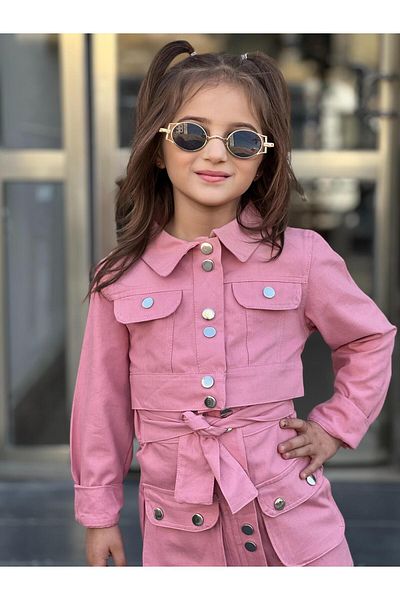 Amur Girl's Linen Suit Skirt and Jacket