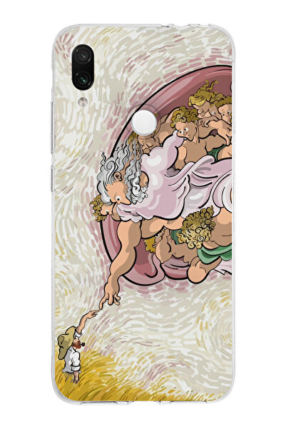moonset Xiaomi Redmi Note 7 Uyumlu Van Gogh Tasarımlı Baskılı Şeffaf Telefon ...