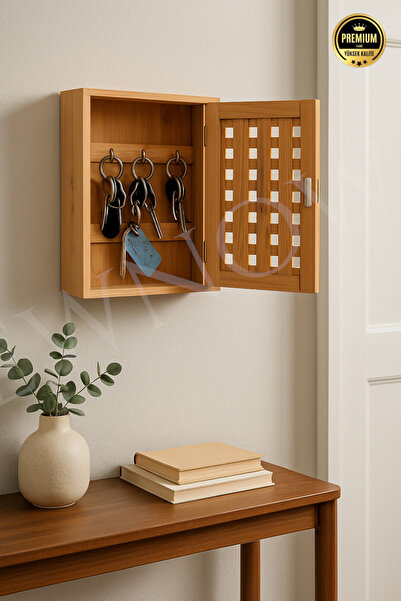 NEWNOW Bambu Anahtar Dolabı, Askılı Anahtar Kutusu