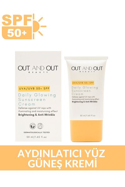 Out and Out Beauty Sunscreen Brightening Face Cream - Daily Glowing Sunscreen Cream 50+ SPF 50ml
