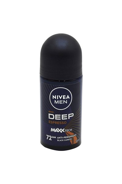 NIVEA ANTIPERSPIRANT ROLL ON 50ML MEN DEEP BLACK CARBON ESPRESSO 72H