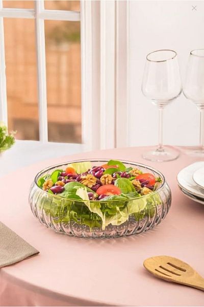 SuoHome Fleur Handmade Large Size Glass Salad Bowl 20X6 cm
