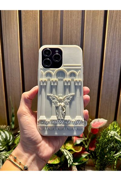 TRENDY KILIF حافظة Angel ثلاثية الأبعاد متوافقة مع iPhone (15 PLUS).