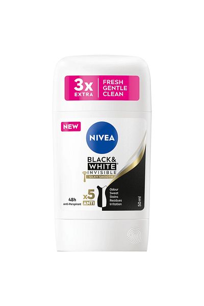 NIVEA ANTIPERSPIRANT STICK 50ML INVISIBLE BLACK WHITE SILKY SMOOTH