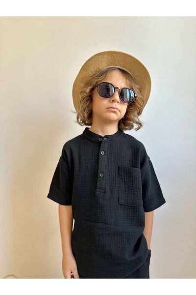 Baby Wikiboom 100% Muslin Fabric T-Shirt and Shorts and 2-Piece Boy's Summer and Stylish Set