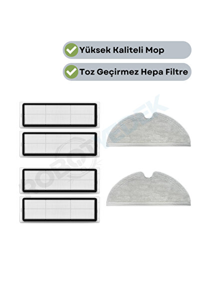 robotyedek Xiaomi Vacuum Mop 2 - Съвместим резервен HEPA филтър и моп - 6 броя (STYTJ03ZHM)