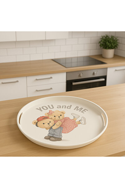 ela777 Yuvarlak Tepsi Ayı Bear 39 cm