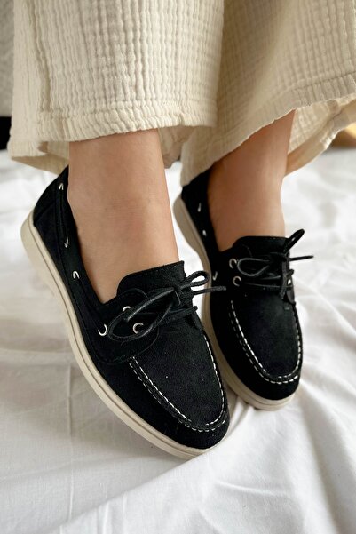 Shoebutik حذاء سيما بلاك سويد للنساء