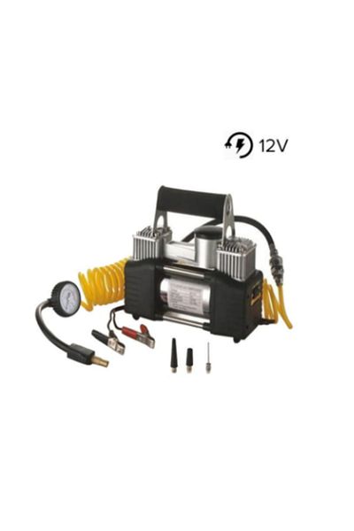 Tools 12 Valve Sump Turbo Tire Inflator with 12V Dual Cylinder Air Compressor