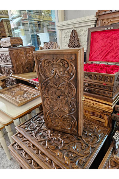 Handmade Esterhomedecor لعبة الطاولة الخشبية المنحوتة يدويًا مقاس 25*50 سم بدون نبض