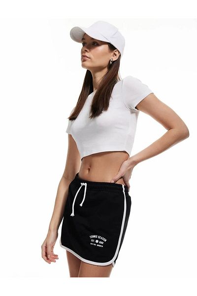 Koton Black Women's Shorts 5Sal40058Ik