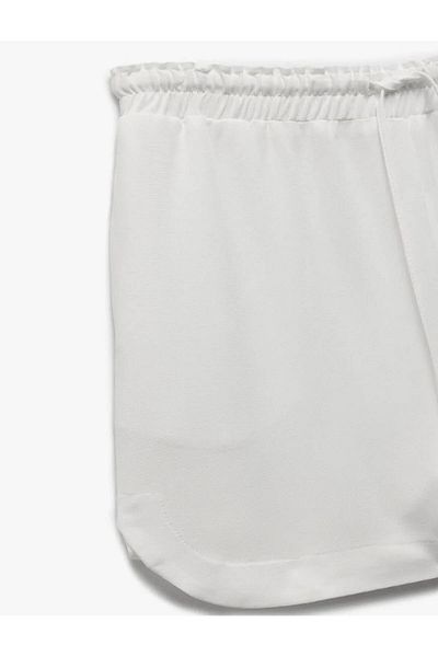 Koton Lace-Up Pocket Linen and Viscose Blended Mini Shorts