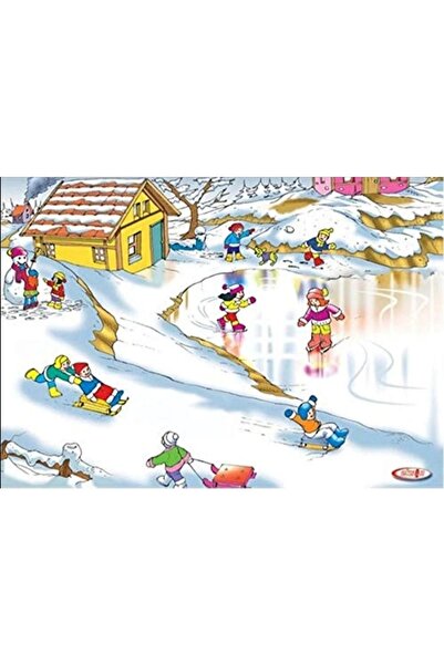 Toy Oyuncak Okul Öncesi العلامة التجارية: سيزونز (شتاء) بازل خشبي 35 قطعة الف...