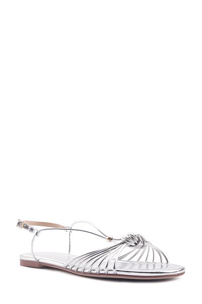 Nine West GAMB 4FX Silberne flache Damensandalen