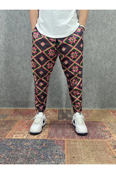 FıttingRoom Bohemian Patterned Baggy Trousers with Elastic Waist